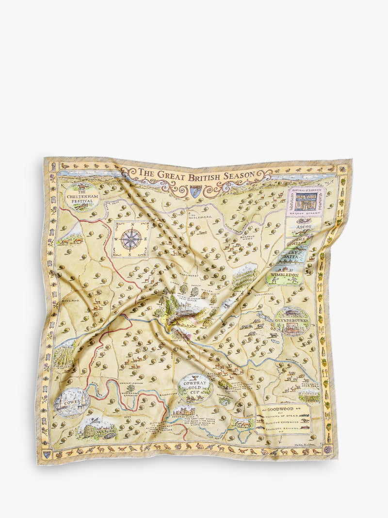 Aspinal Great British Season silk scarf multi 80x80cm - British product
