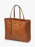 Aspinal of London woven leather tote tan large, UK version