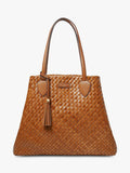 Aspinal of London woven leather tote tan large, UK version