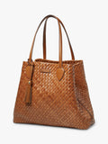 Aspinal of London woven leather tote tan large, UK version