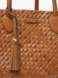 Aspinal of London woven leather tote tan large, UK version
