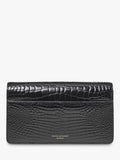 Aspinal of London patent croc clutch bag in black, imported from the UK