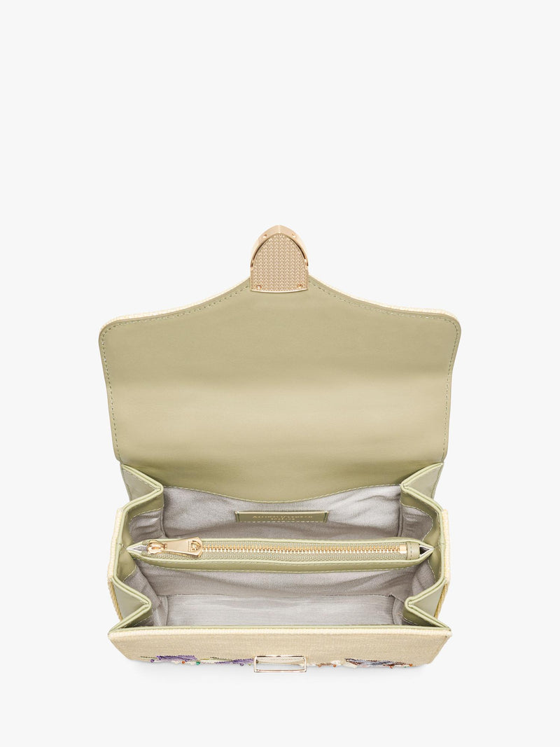 Aspinal of London Mayfair Midi embroidered grab bag, imported from the UK
