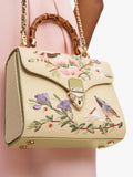 Aspinal of London Mayfair Midi embroidered grab bag, imported from the UK
