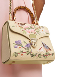 Aspinal of London Mayfair Midi embroidered grab bag, imported from the UK