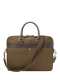 Aspinal of London slim briefcase in khaki, UK version
