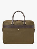 Aspinal of London slim briefcase in khaki, UK version