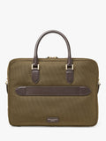Aspinal of London slim briefcase in khaki, UK version