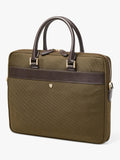 Aspinal of London slim briefcase in khaki, UK version