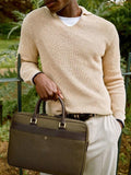 Aspinal of London slim briefcase in khaki, UK version