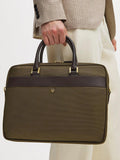 Aspinal of London slim briefcase in khaki, UK version