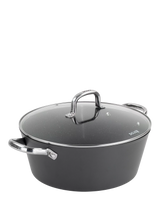 John Lewis Dojo Yumi Neverstick Non-Stick Casserole Pot with Lid, 32cm- Buy online at McGrocer