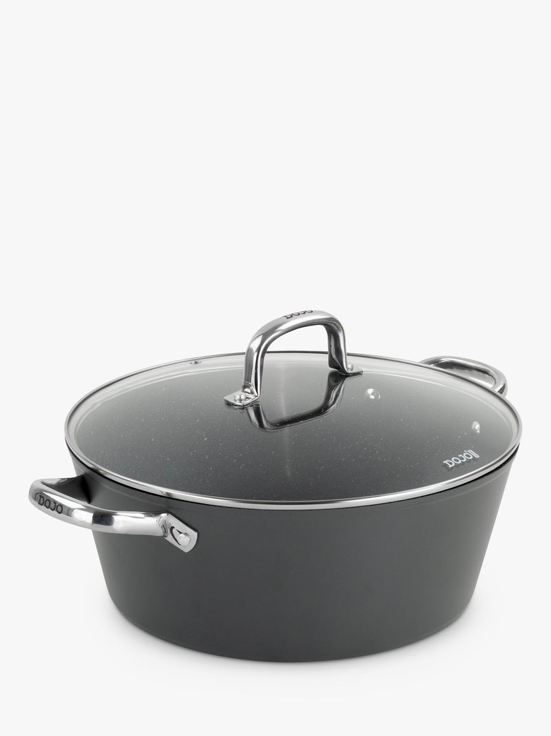 Dojo Yumi Neverstick casserole pot with lid, 32cm - British product