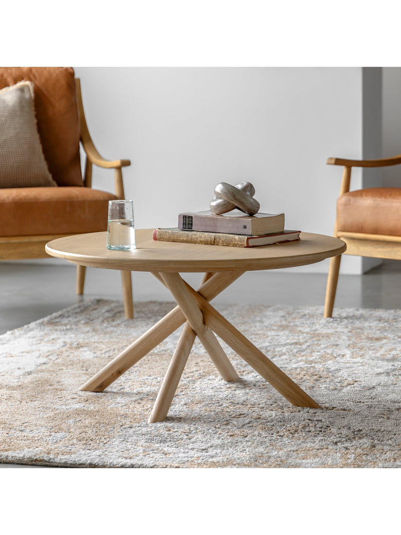 Gallery Direct Winslow coffee table natural round, UK version