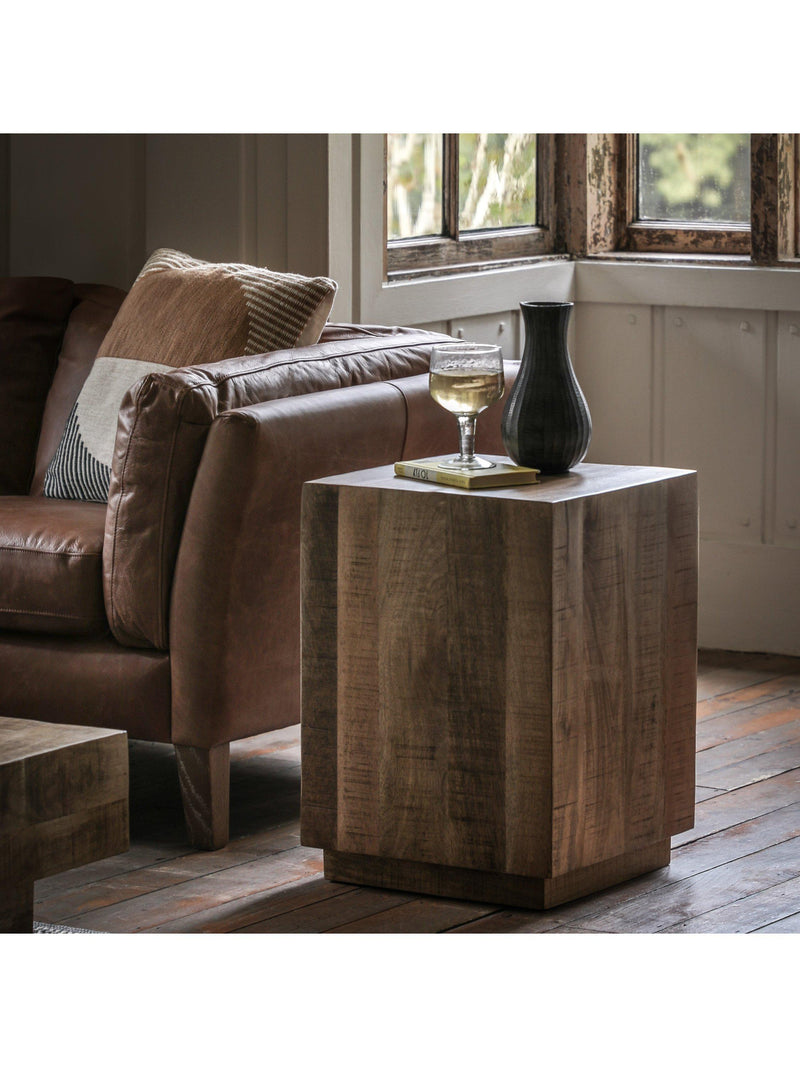 Gallery Direct side table in natural mango wood finish (British brand)