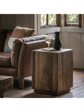 Gallery Direct side table in natural mango wood finish (British brand)