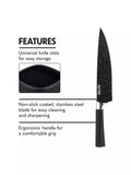 Dojo Yumi universal knife block with 5 non-stick kitchen knives (British brand)