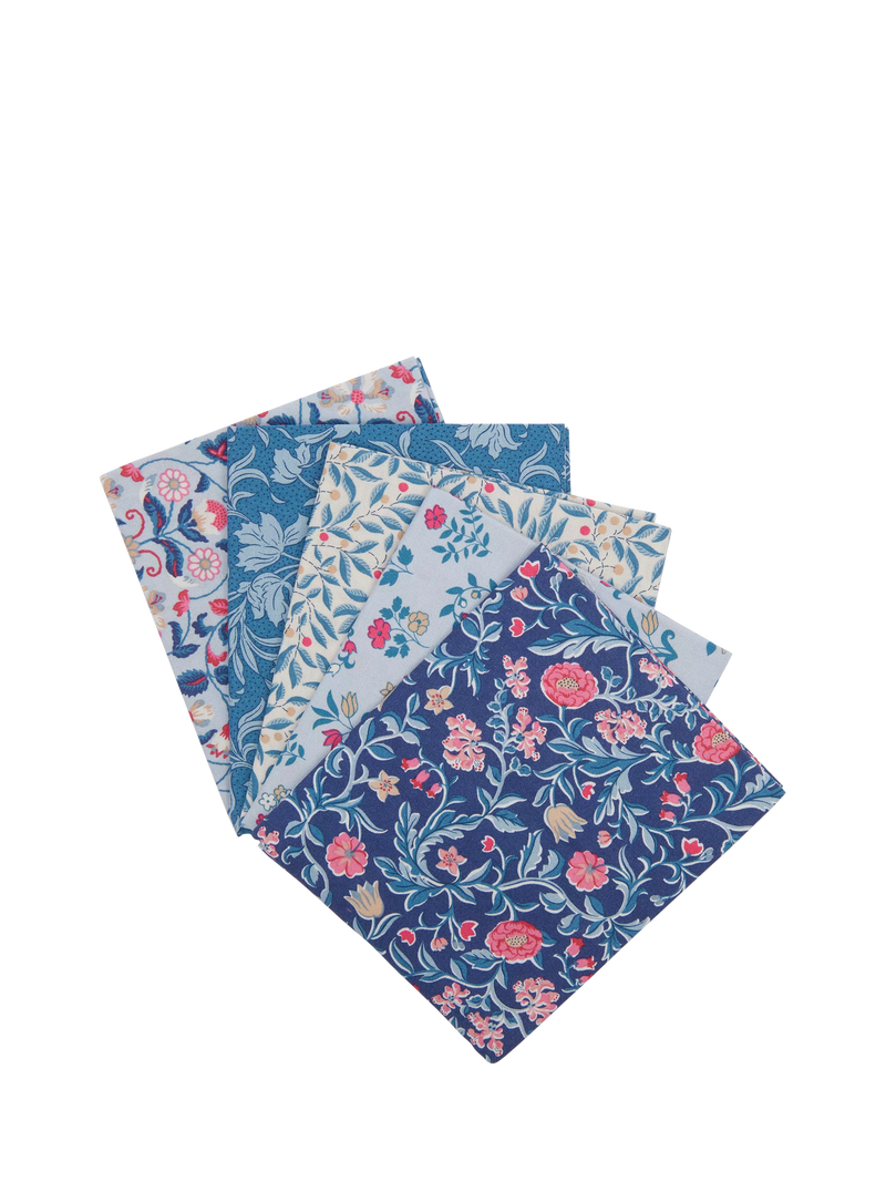 Liberty Fabrics Willow Stitch fat quarters pack of 5, imported from the UK