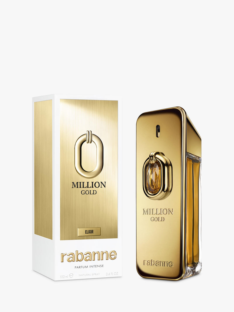 Rabanne Million Gold Elixir Parfum Intense 100ml bottle, imported from the UK