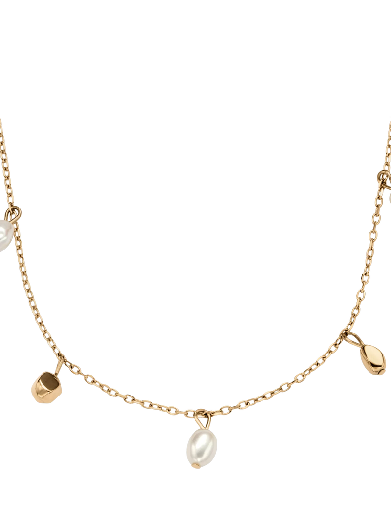 Skagen gold and pearl necklace chain (British brand)