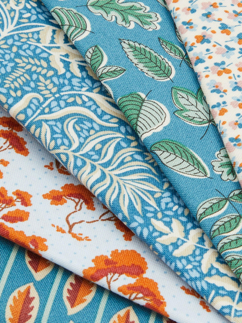 Liberty Fabrics fat quarters pack of 5 in floral patterns, imported from UK