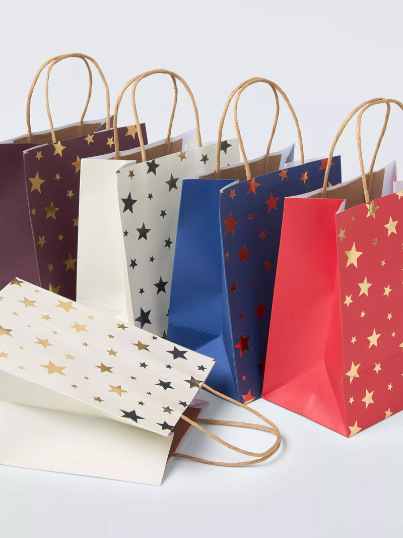 John Lewis star gift bags pack of 5 (British brand)