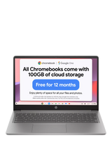 John Lewis HP Chromebook 15a-nb0006na Laptop, Intel N100 Processor, 4GB RAM, 128GB SSD, 15.6-inch HD Display, Natural Silver- Buy online at McGrocer
