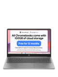 HP Chromebook 15 laptop Intel N100 processor 4GB RAM 128GB SSD, UK version