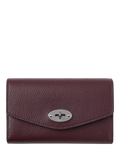 Mulberry Darley Medium Classic Grain Leather Wallet, Black Cherry