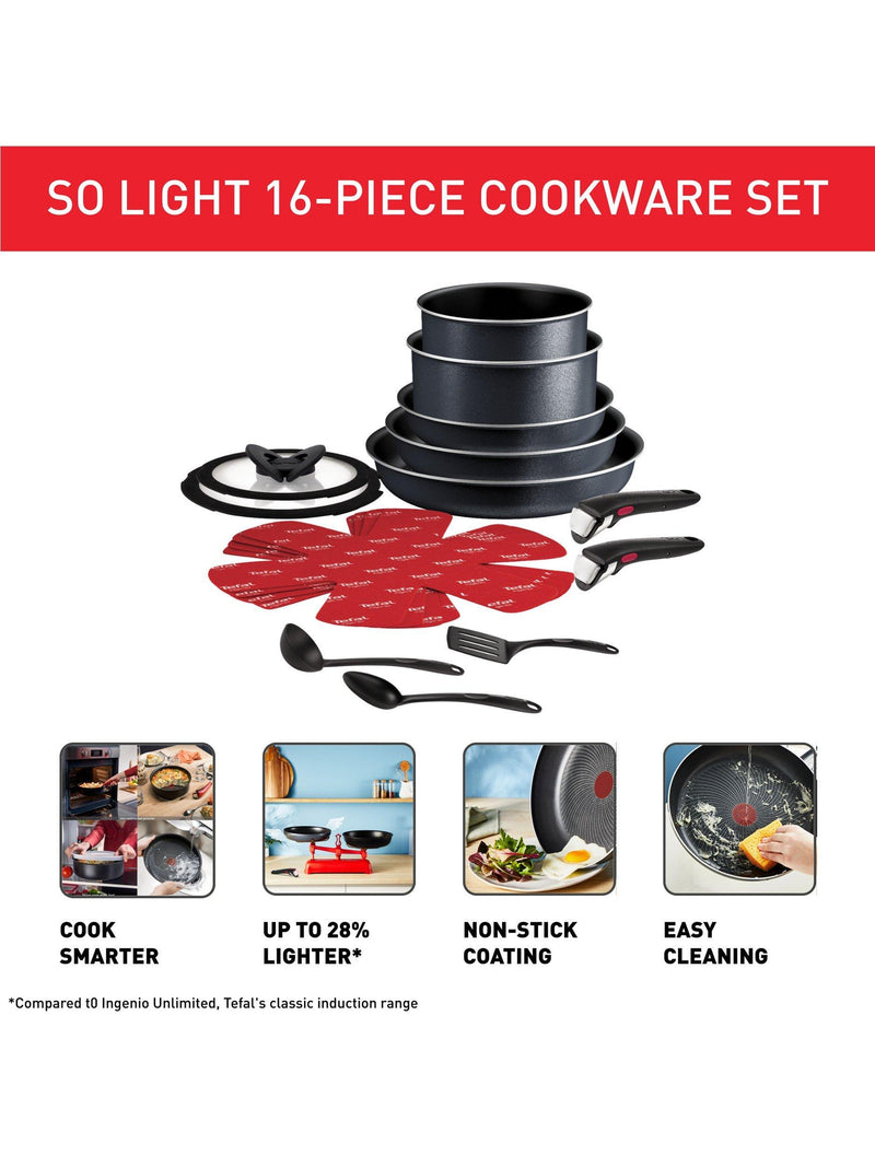 Tefal Ingenio SoLight pan set 16-piece (British brand)