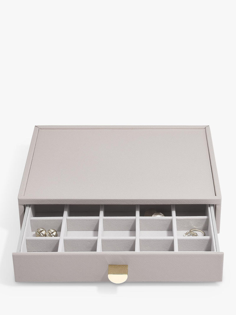 Stackers faux leather classic jewellery box 2-drawer set, UK version