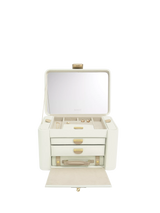 John Lewis Stackers The Dulwich Belgravia Leather Jewellery Box, Cream/Mink- Buy online at McGrocer