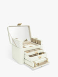 Stackers leather jewellery box in Cream/Mink, imported from the UK