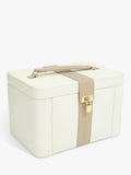 Stackers leather jewellery box in Cream/Mink, imported from the UK