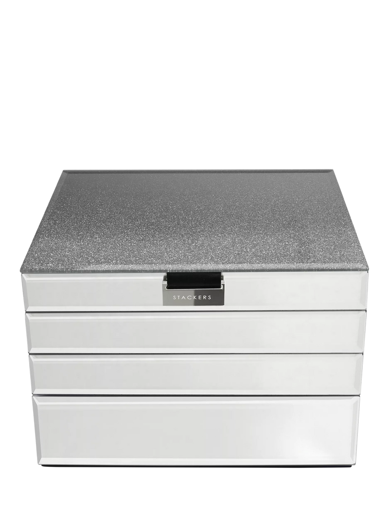 Stackers 4 layer glass jewellery box Ombre Graphite, UK version