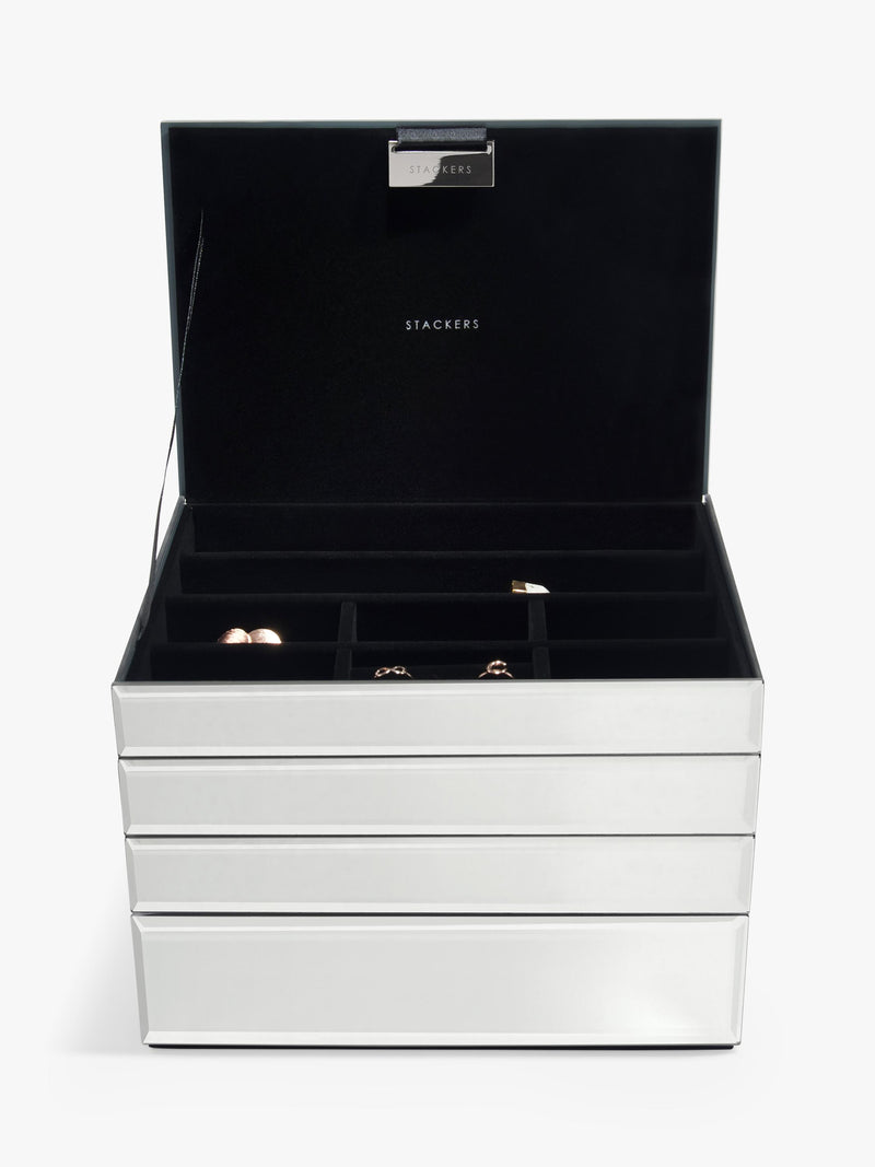 Stackers 4 layer glass jewellery box Ombre Graphite, UK version