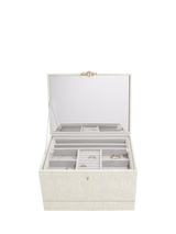 John Lewis Stackers Luxury Classic Jewellery Box, Linen- Buy online at McGrocer