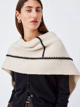 John Lewis John Lewis Contrast Stitch Scarf, Natural- Buy online at McGrocer