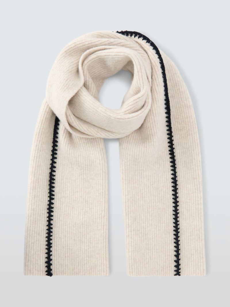 John Lewis contrast stitch scarf natural (British brand)