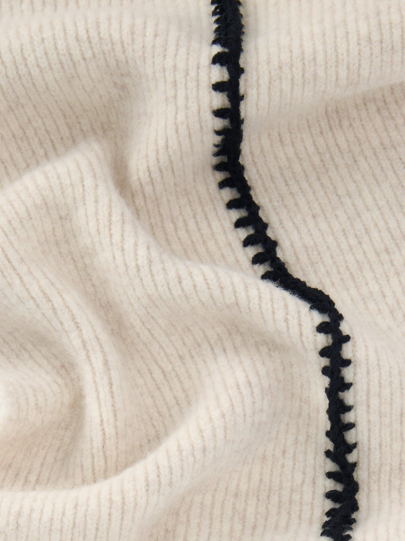 John Lewis contrast stitch scarf natural (British brand)