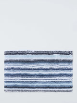 John Lewis John Lewis Plush Stripe Bath Mat Blue- Buy online at McGrocer