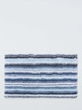 John Lewis plush stripe bath mat blue 50x80cm, imported from the UK