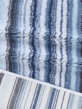 John Lewis plush stripe bath mat blue 50x80cm, imported from the UK