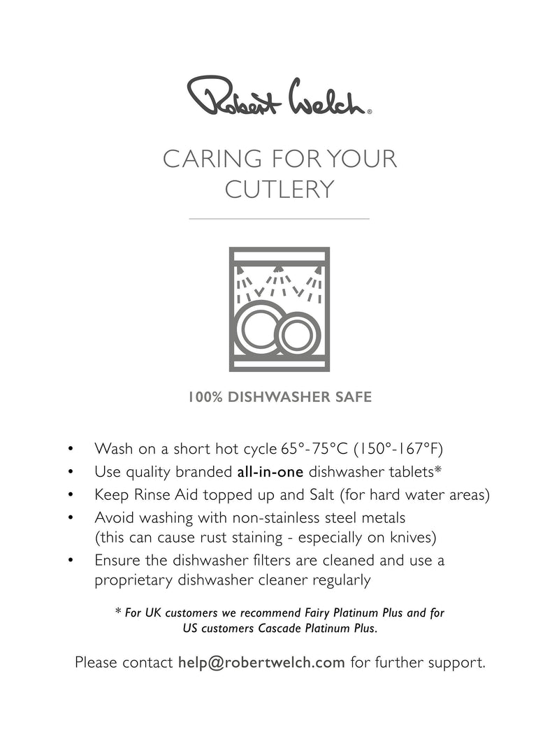 Robert Welch Kingham Bright cutlery set 84 piece, UK version