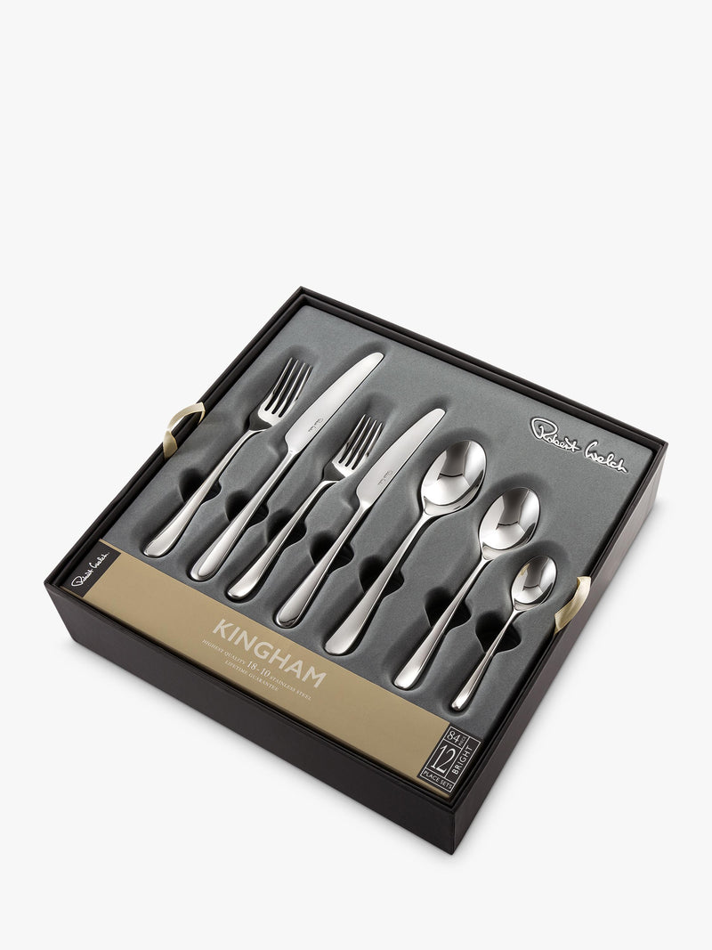 Robert Welch Kingham Bright cutlery set 84 piece, UK version