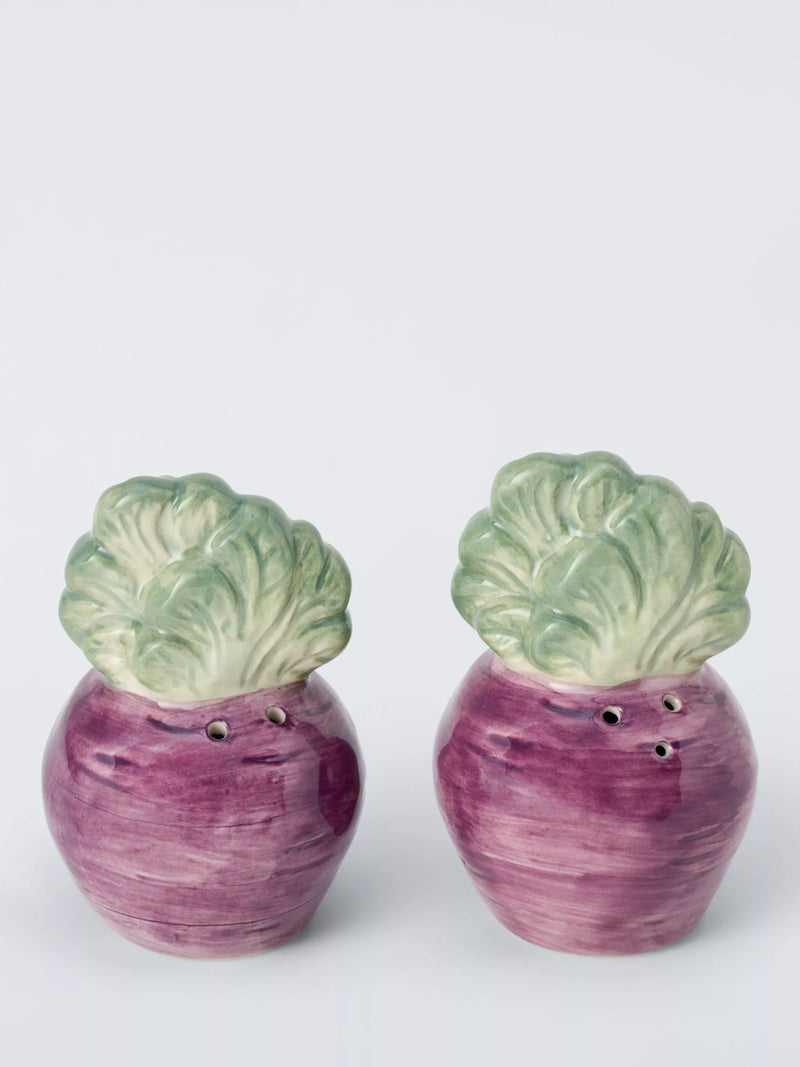 John Lewis X Deliciously Ella beetroot shakers hand painted, UK version