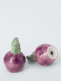 John Lewis X Deliciously Ella beetroot shakers hand painted, UK version