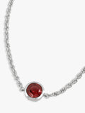 Tutti birthstone bracelet silver with garnet stone (British brand)