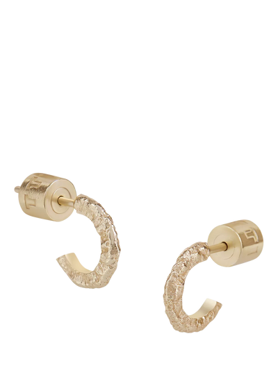 John Lewis Tutti Textured Stud Hoop Earrings Gold- Buy online at McGrocer