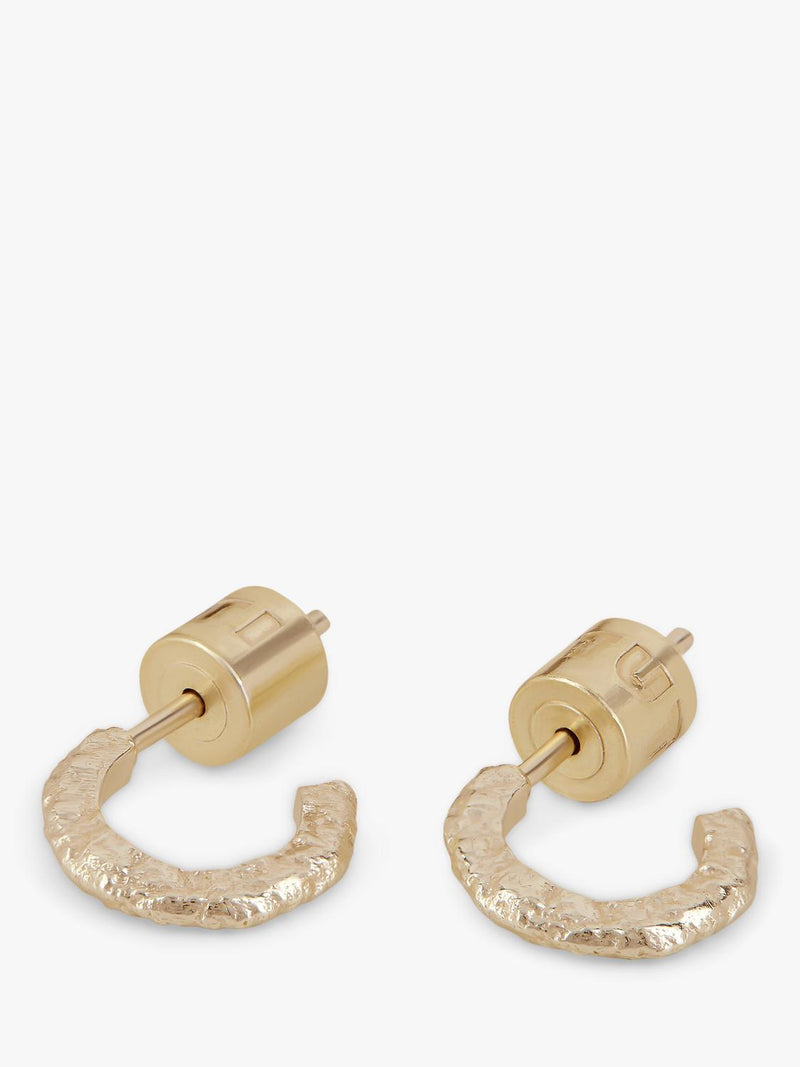 TUTTI gold plated textured stud hoop earrings, imported from the UK